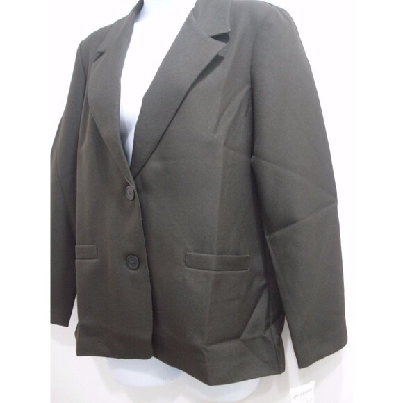 Alfred Dunner Faux Pockets Button Front Olive Blazer Jacket Petite Size 6P - Picture 6 of 9
